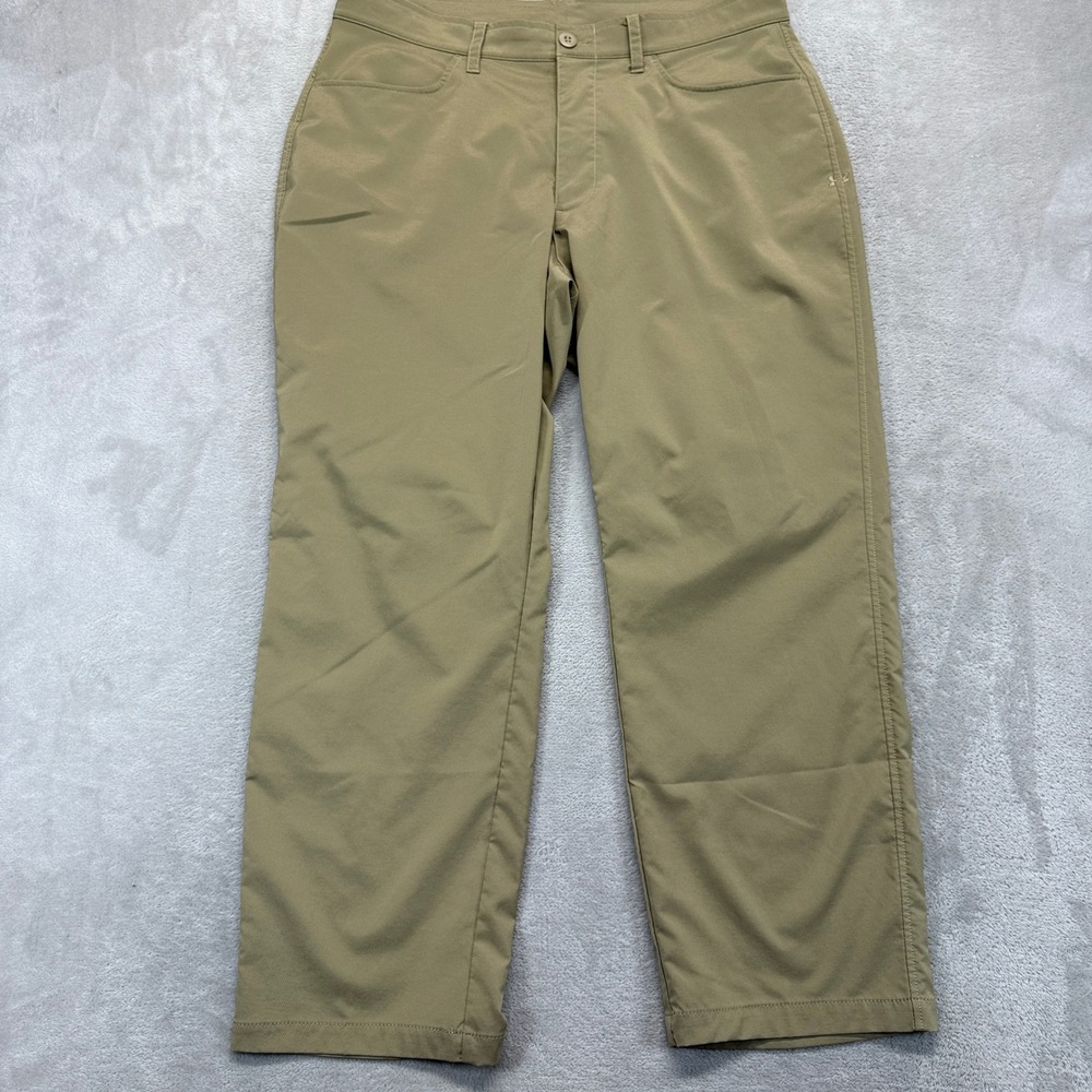 Under Armour Pants Men 36/30 Performance Golf Khaki Tan Loose Fit Travel Trouser